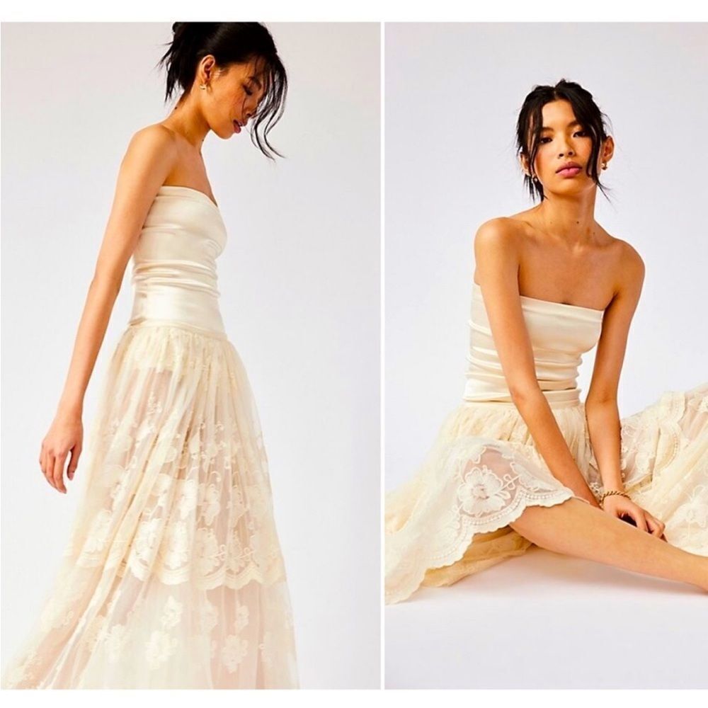 Free people, Brenda Knight elegant cream lace skirt is perfect for any occasion